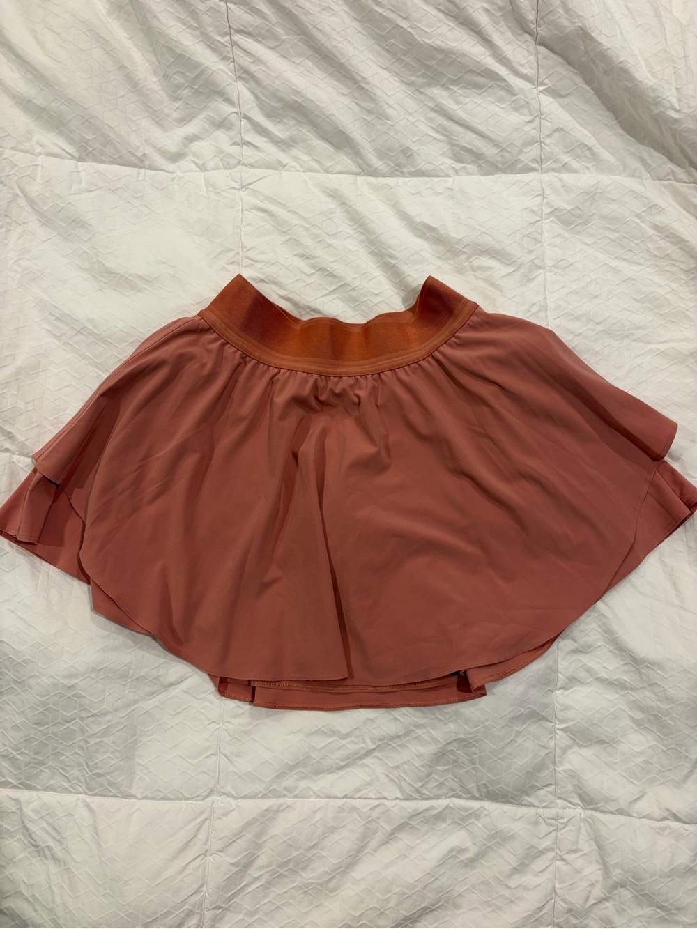 lululemon Athletica Rival High Rise Layered Tennis Skirt Rust Tone Burnt Orange